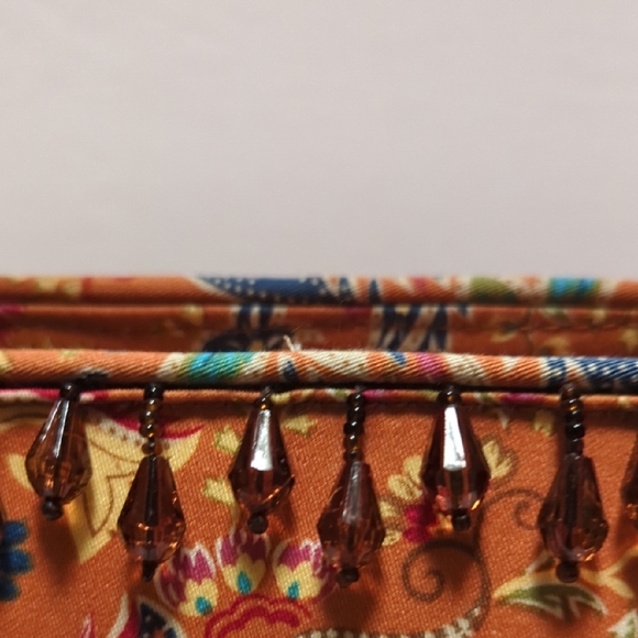 Talbots Purse Paisley faux Tortoise Shell handles & Beads - Picture 5 of 13